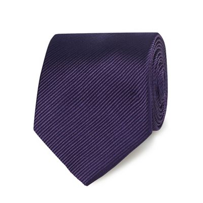 Purple silk striped tie